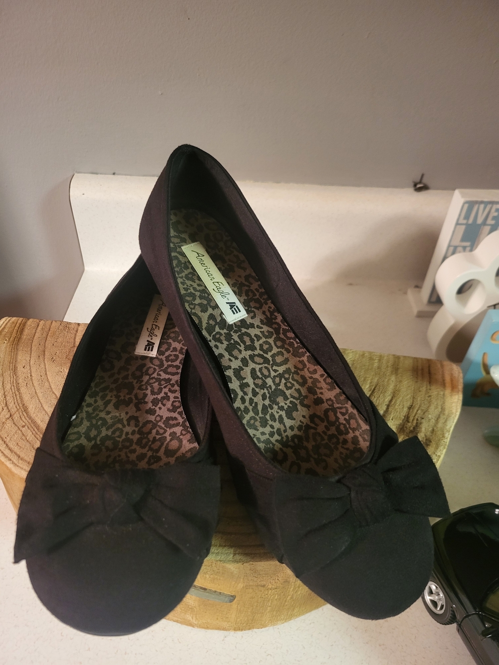 American Eagle Outfitters Black Bow Ballet Flats